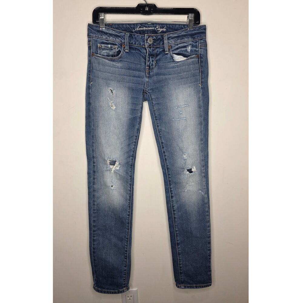 American Eagle distressed skinny blue jeans - 4 regular
